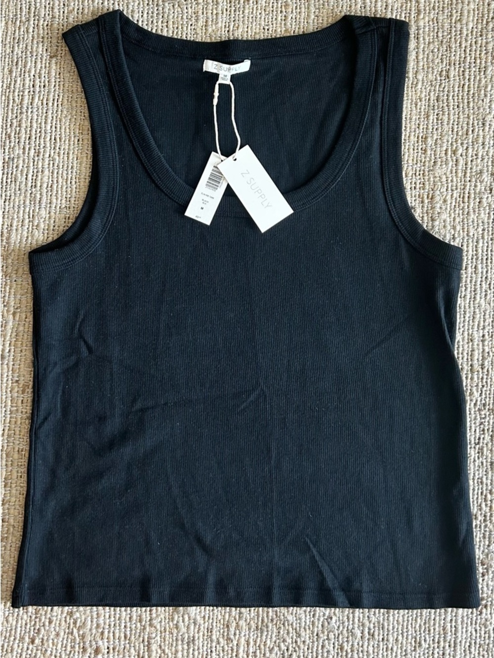 Z Supply Black Elin Rib Tank Medium